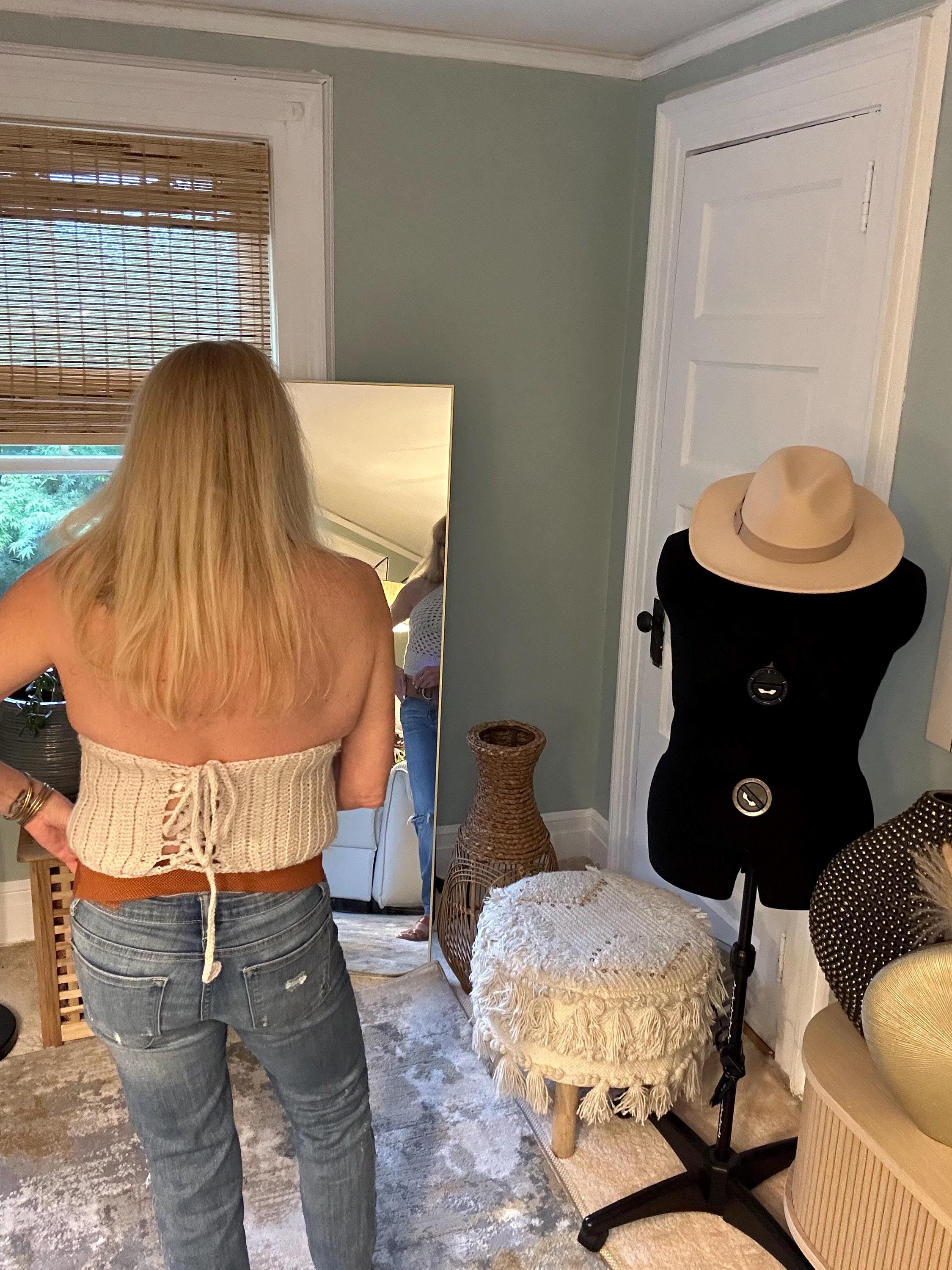 Hand crocheted Triangular Halter top