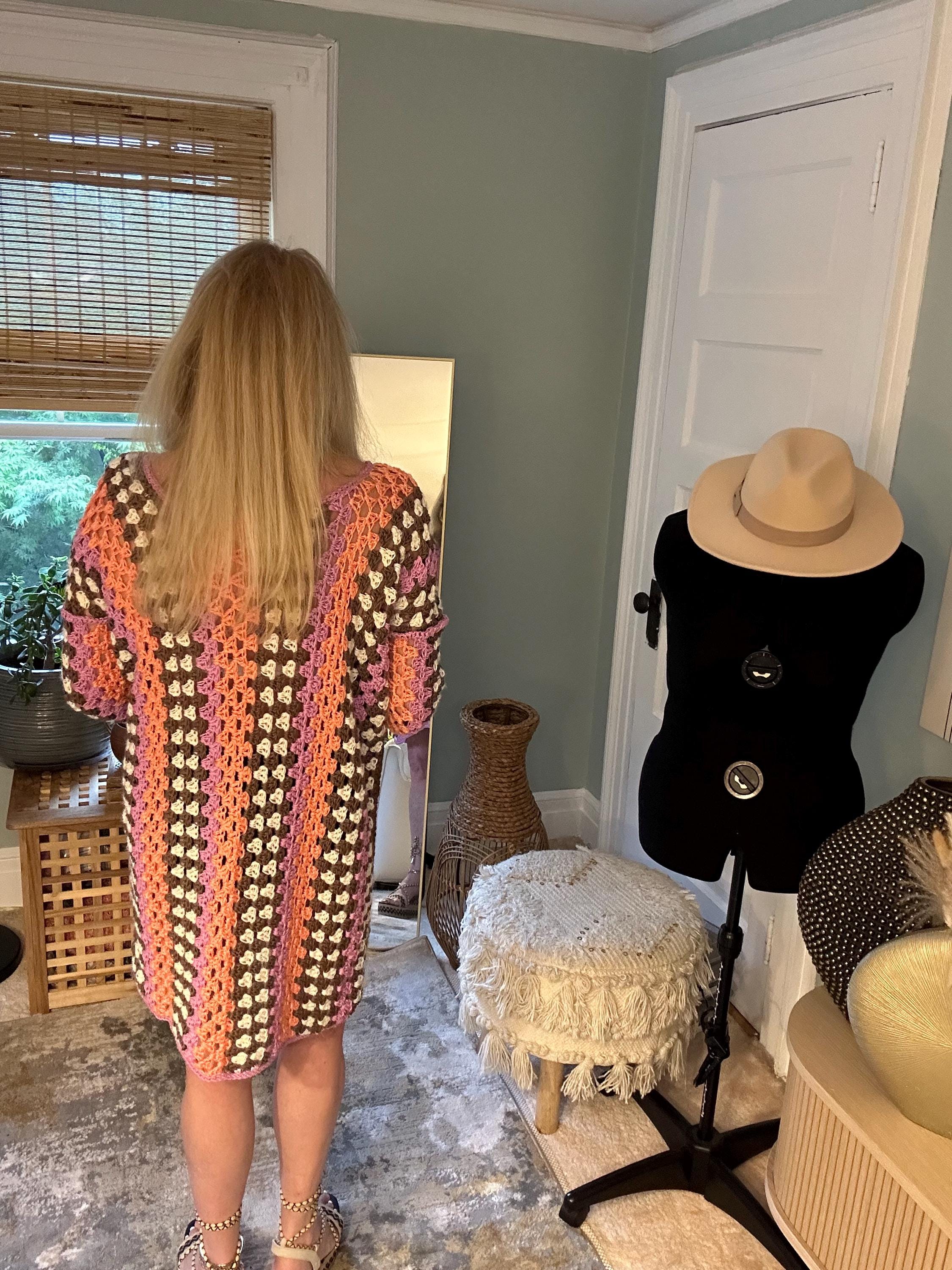 The Granny Stitch Crocheted Mini Dress