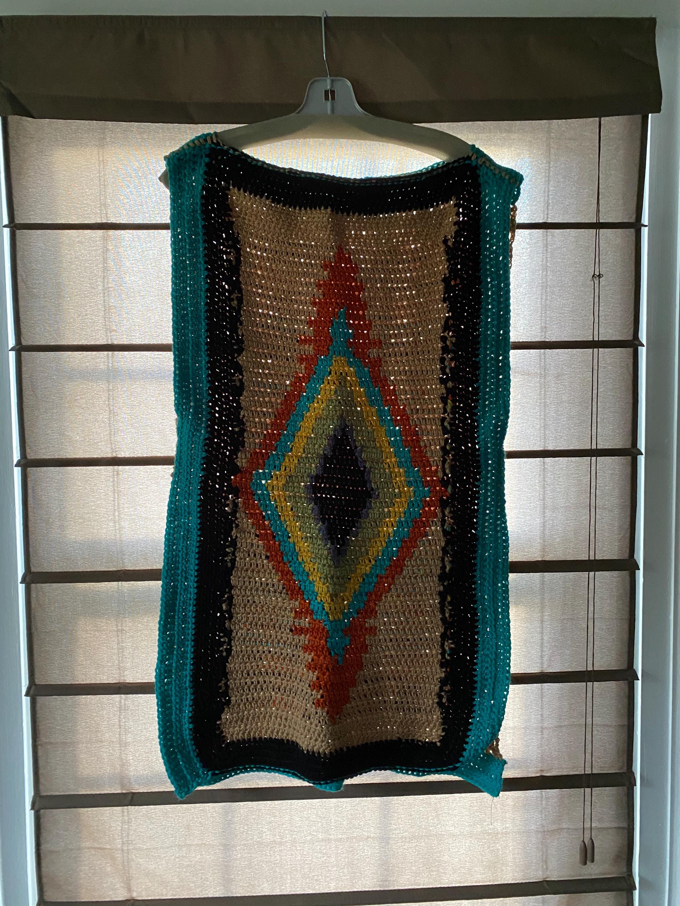 Hand Crocheted Mosaic Beach Coverup