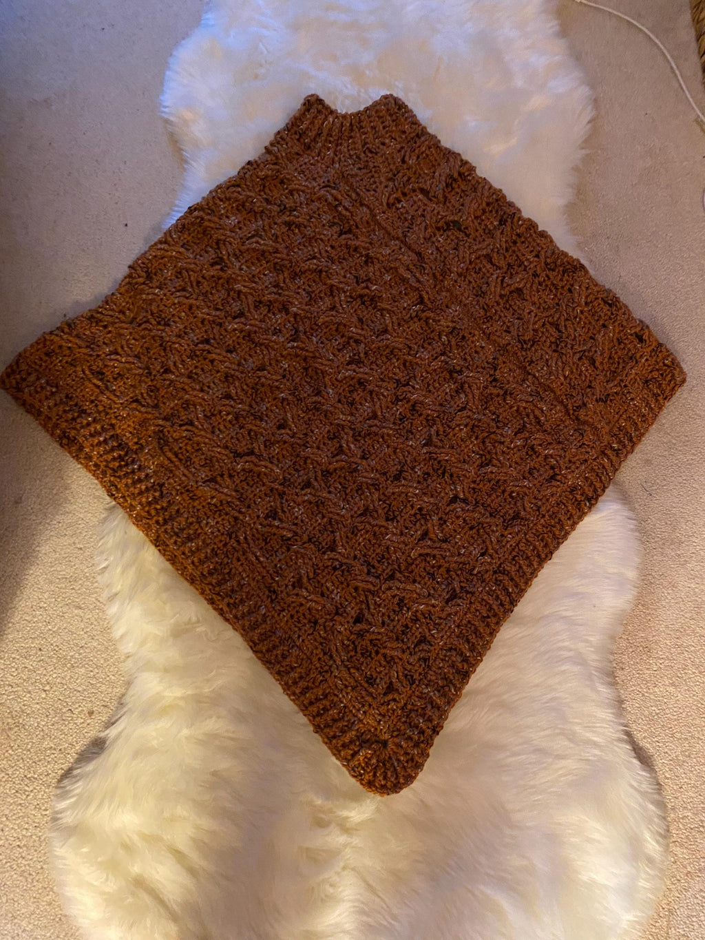 Coffee Beans - Cabled Poncho