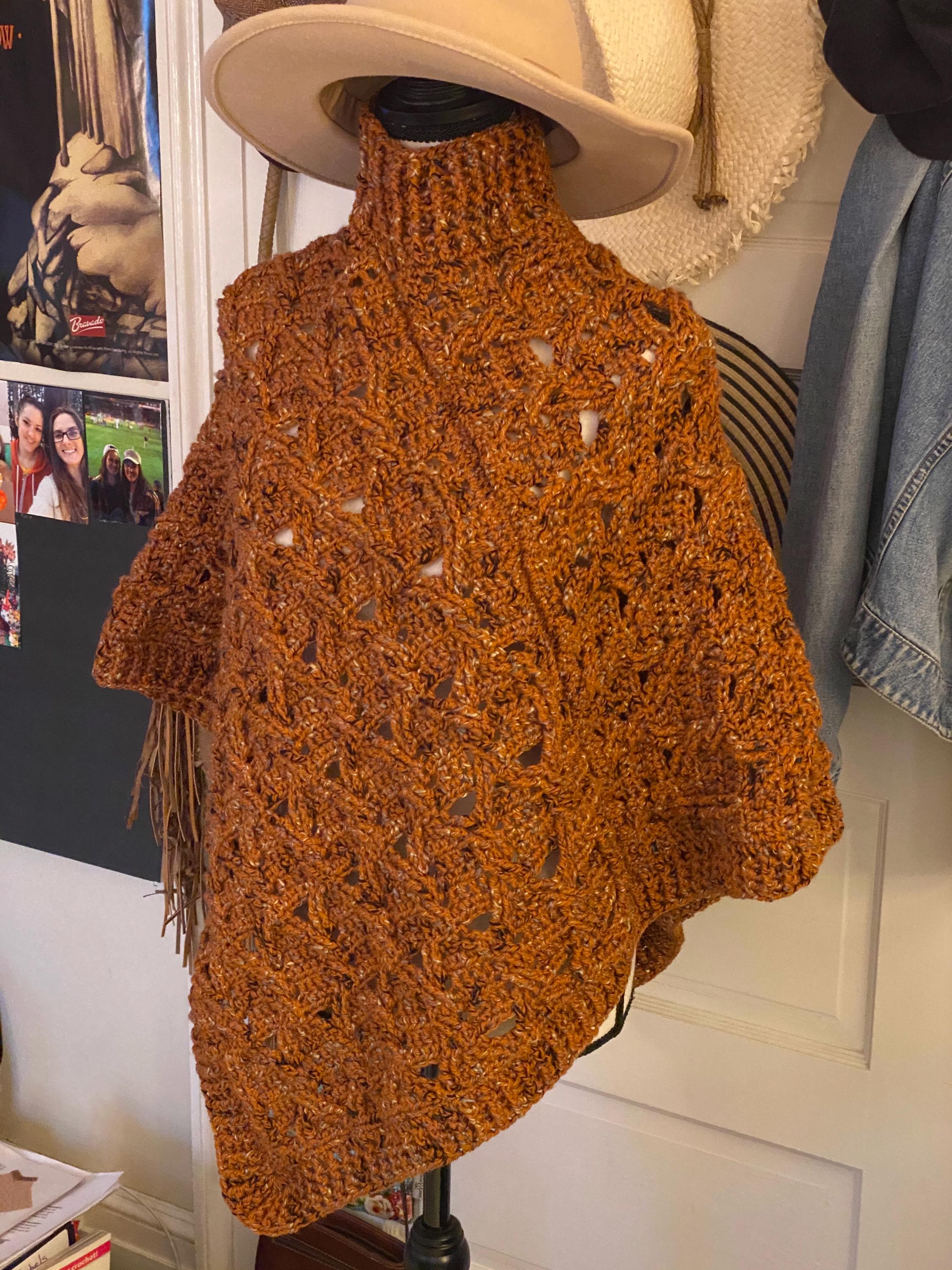 Coffee Beans - Cabled Poncho