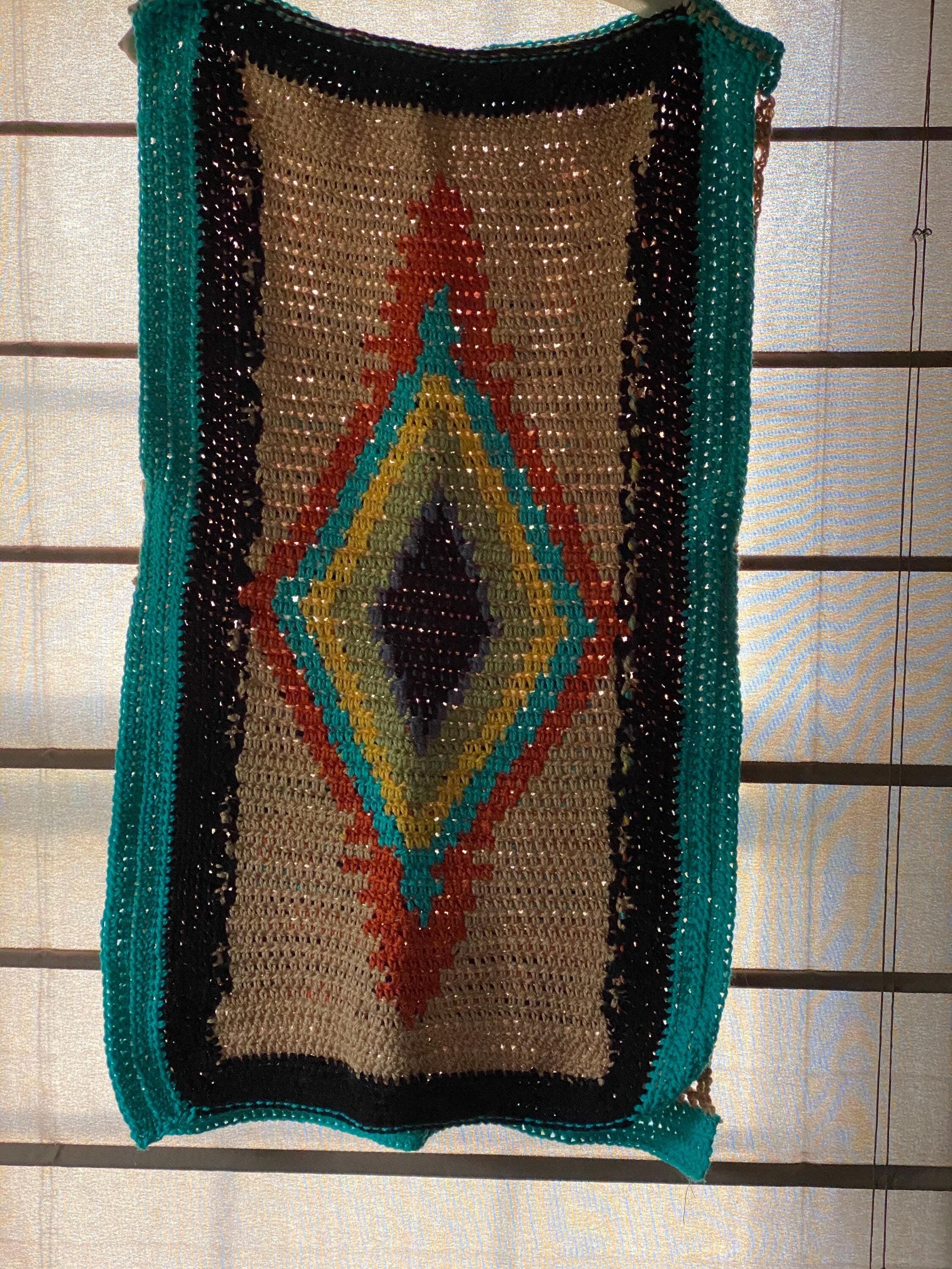 Hand Crocheted Mosaic Beach Coverup