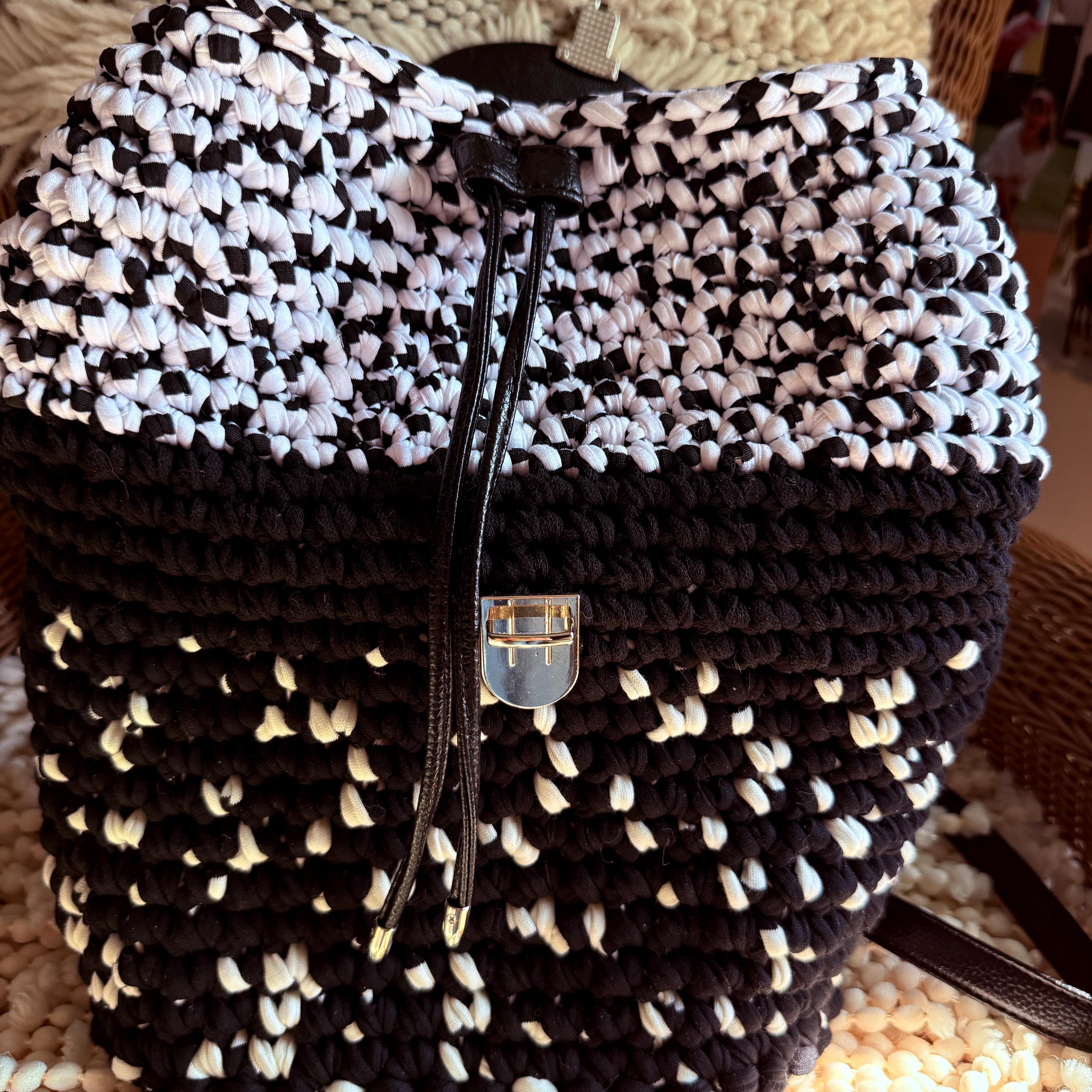 Pebbles - Black and White BackPack
