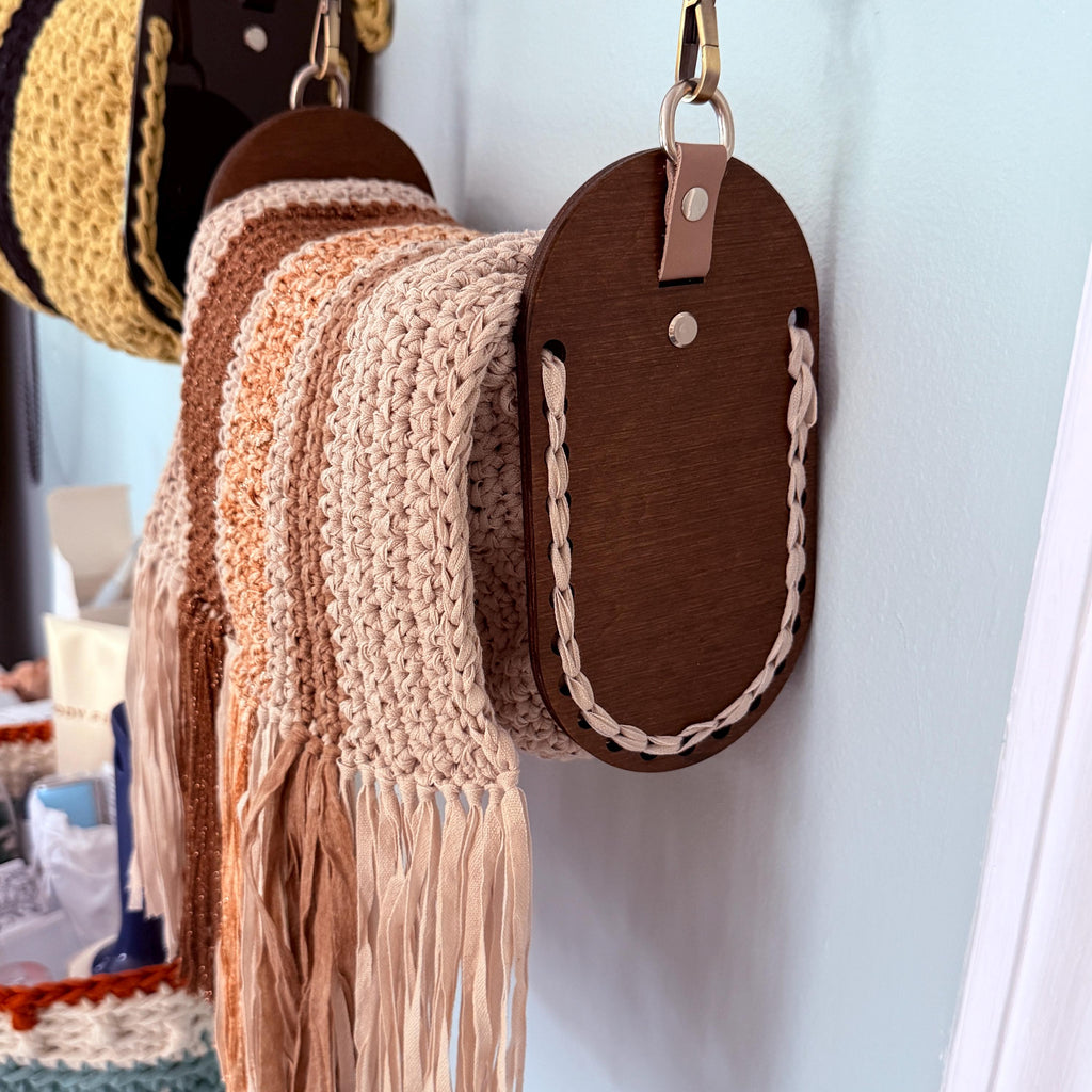 Crocheted Fringed Crossbody Bag