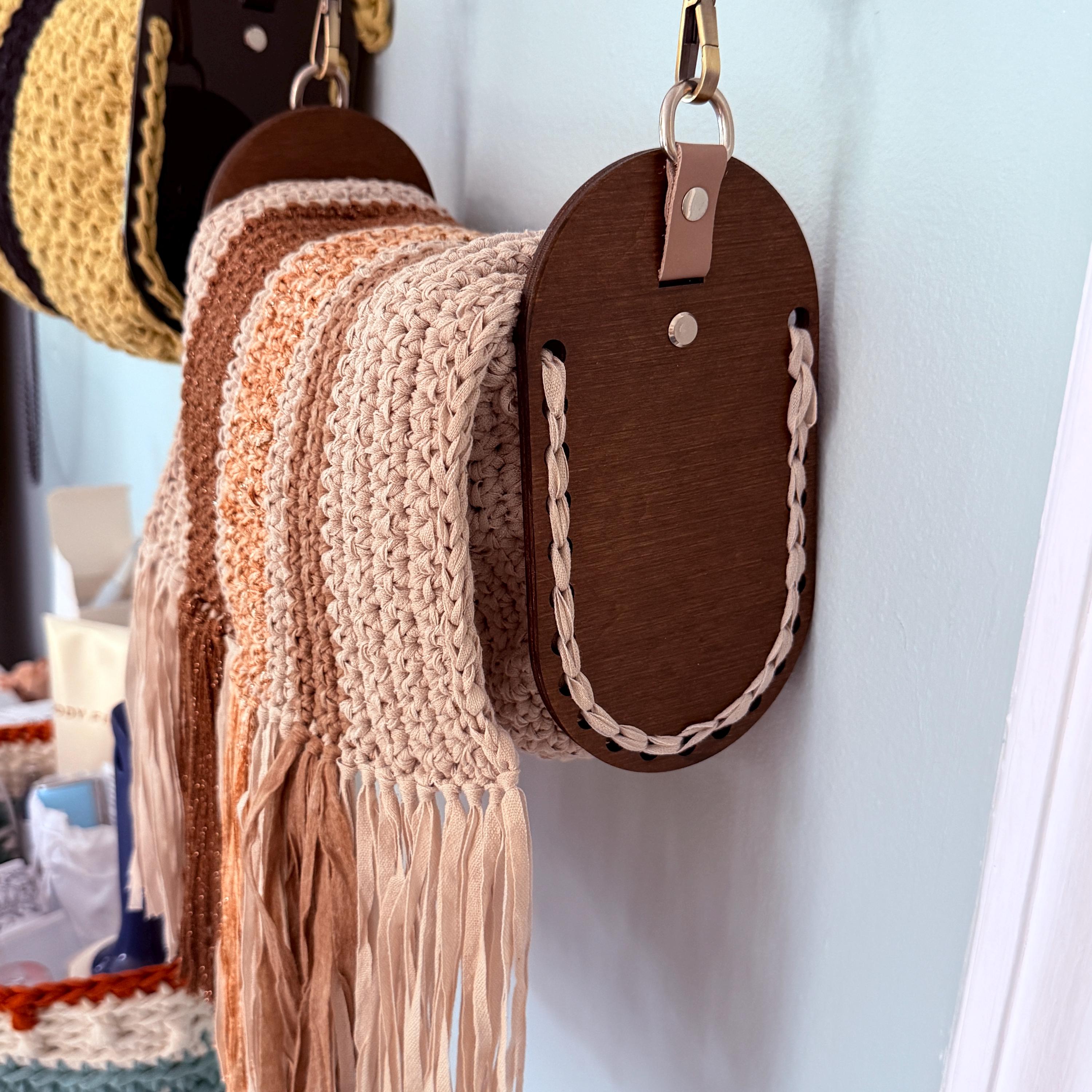 Crocheted Fringed Crossbody Bag